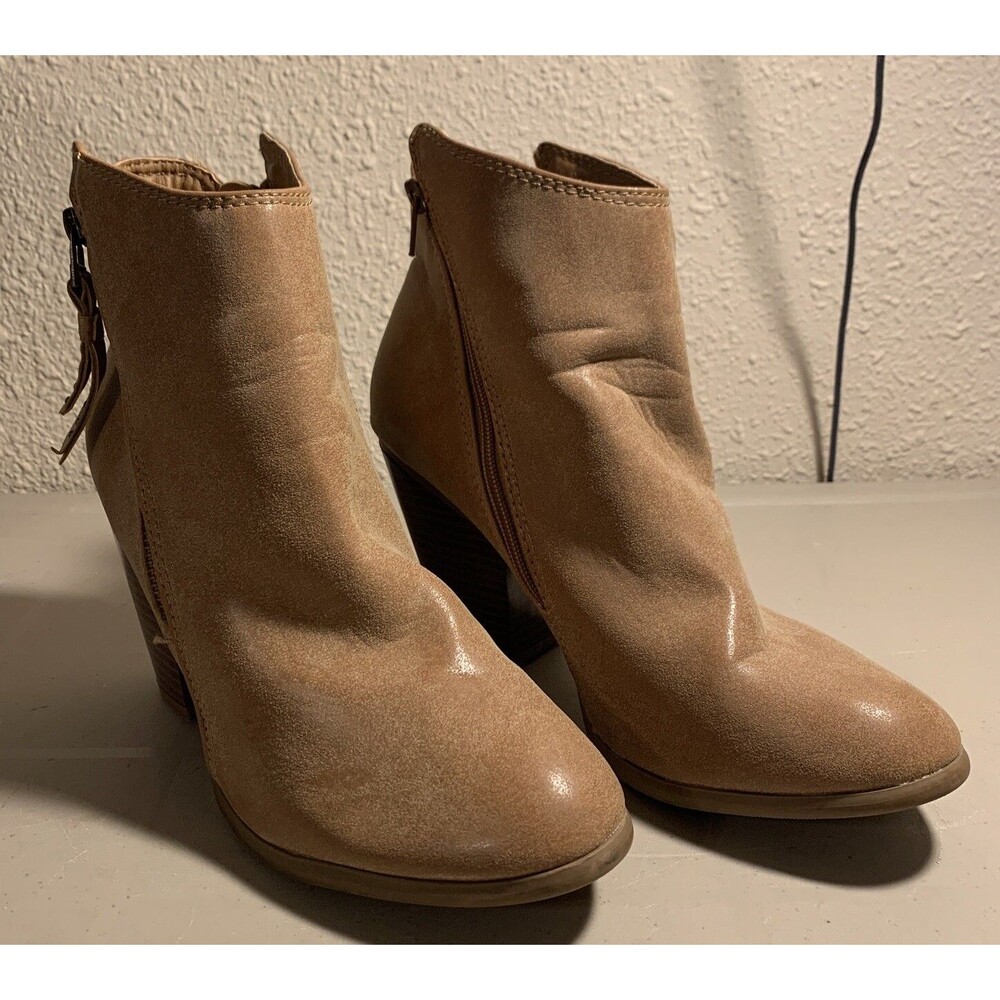 American Eagle Ankle Boots Women’s 10 Tan Side Zip